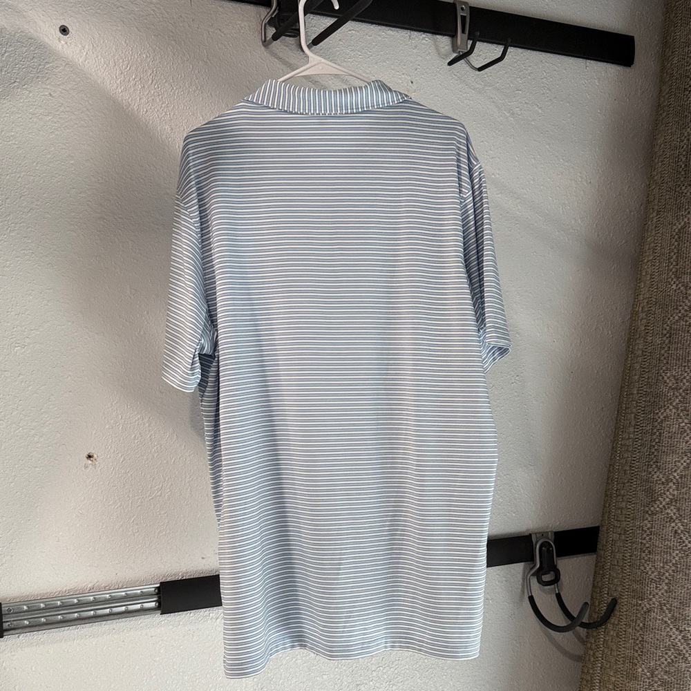 ANGC Classic Blue and White Striped Polo Shirt - Picture 5 of 5